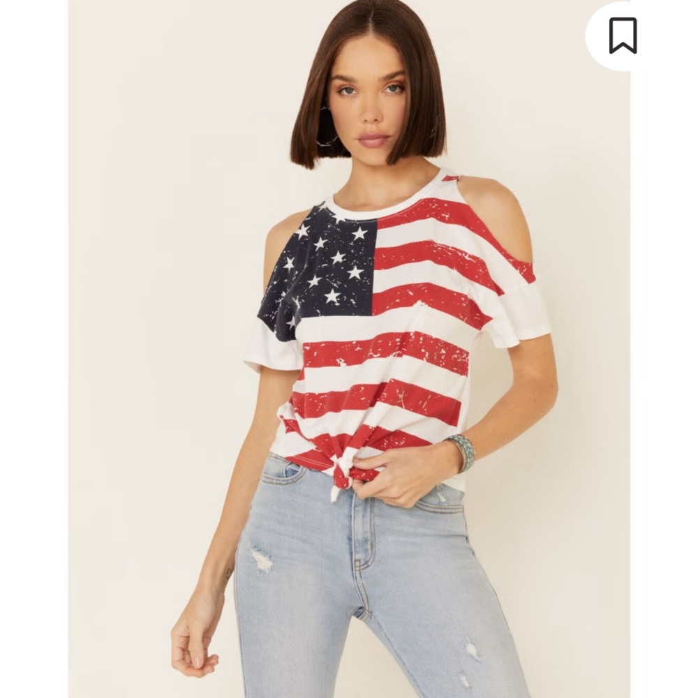 Patriotic Cold Shoulder Top by Shyanne